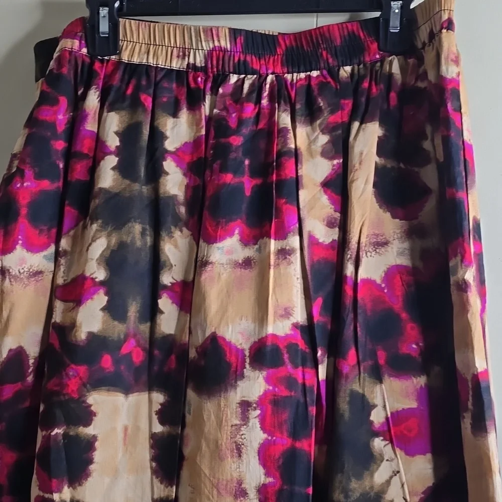 DKNY Women's Leaf Print A-Line Skirt Large - Picture 15 of 16